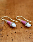 Jane Foole Enamel and Pearl Earrings