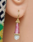 Jane Foole Enamel and Pearl Earrings