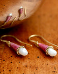 Jane Foole Enamel and Pearl Earrings