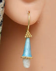 Jane Foole Enamel and Pearl Ice Blue Earrings