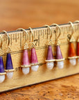 Jane Foole Enamel and Pearl Ice Blue Earrings