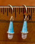 Jane Foole Enamel and Pearl Ice Blue Earrings