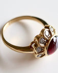 Jane Seymour 14k Gold, Garnet and Diamond Ring