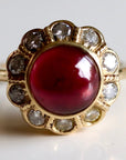 Jane Seymour 14k Gold, Garnet and Diamond Ring