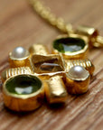 Jenny Lind Peridot, Citrine and Pearl Necklace