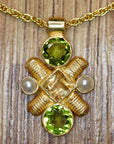 Jenny Lind Peridot, Citrine and Pearl Necklace