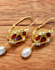 Lady Anne Garnet and Pearl Earrings
