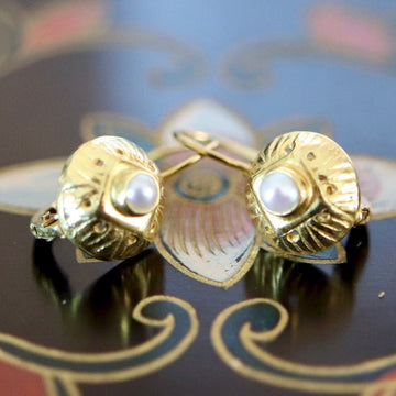 Lady Caroline 14k Gold and Pearl Earrings