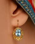 Lady Windermere 14k Gold and Blue Topaz Earrings