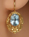 Lady Windermere 14k Gold and Blue Topaz Earrings