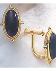 Lewis Carroll Onyx Screw Back Earrings