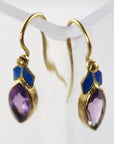 Lily Elsie Enamel and Amethyst Earrings