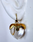 Little Nell Heart 14k Gold, Crystal and Garnet Earrings