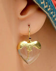 Little Nell Heart 14k Gold, Crystal and Garnet Earrings