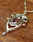 Lyrical Shield Amethyst Necklace