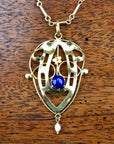 Lyrical Shield Lapis Necklace