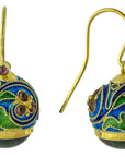 Madame Tchaikovsky Onyx and Garnet Earrings