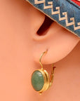 Maharashtra 14k Gold and Aventurine Earrings