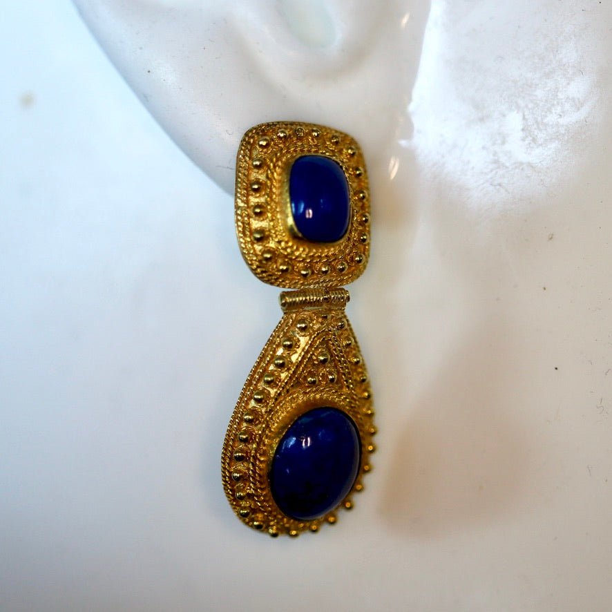 Malabar 14k Gold and Lapis Earrings