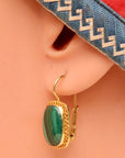 Manchester 14k Gold and Malachite Earrings