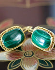 Manchester 14k Gold and Malachite Earrings