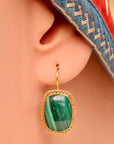 Manchester 14k Gold and Malachite Earrings