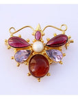 May Meadows Amethyst, Garnet and Pearl Pin
