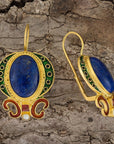 Medici Lapis, Garnet and Pearl Earrings