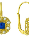 Mediterranean Lapis and Pearl Earrings