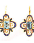 Mistress Quickly 14k Gold, Blue Topaz and Pearl Earrings