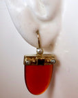 Monaco 14k Gold, Carnelian, Garnet and Pearl Earrings