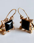 Monte Carlo 14k Gold, Onyx and Diamond Earrings