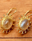 Moonstone Snowflake Earrings