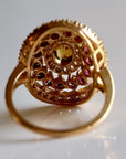 Morgan Le Fay 14k Gold, Citrine, Garnet and Diamond Ring