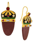 Nicholas I Carnelian, Garnet and Pearl Earrings
