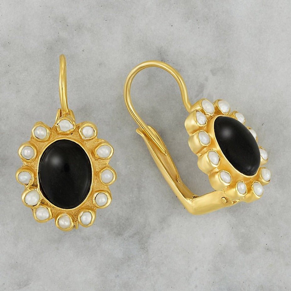 Park Avenue Onyx and Pearl Earrings Museum of Jewelry