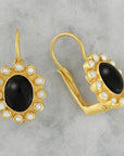 Park Avenue Onyx and Pearl Earrings