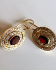 Pavilion 14k Gold, Garnet and Diamond Earrings