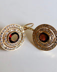 Pavilion 14k Gold, Garnet and Diamond Earrings