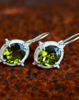 Peridot Buckingham Silver Earrings