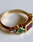 Pollaiuolo 14k Gold, Ruby, Emerald and Diamond Ring