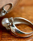 Pompeii 14k White Gold, Diamond and Pearl Ring
