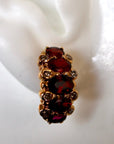 Prince Consort 14k Gold, Garnet and Diamond Earrings.