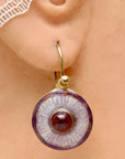 Purple Pupil Enamel Earrings