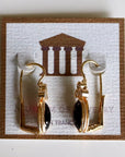 Red Brick 14k Gold, Garnet and Diamond Earrings