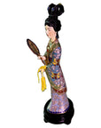 Red Chamber Cloisonne Statue Holding Fan