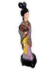 Red Chamber Cloisonne Statue Holding Fan