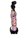 Red Chamber Cloisonne Statue Holding Fan