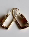 Regency 14k Gold, Garnet and Diamond Earrings