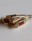 Regency 14k Gold, Garnet and Diamond Earrings